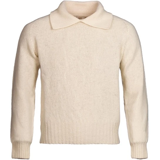 1920's Eton Collared Sports Sweater: Cream 1 1920's Eton Collared Sports Sweater: Cream