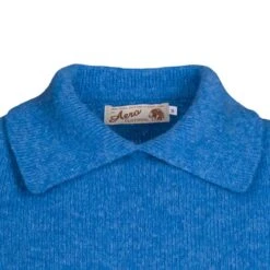 1920's Eton Collared Sports Sweater: Dusty Blue -Aero Leathers 1920 s eton collared sports sweater dusty blue 2