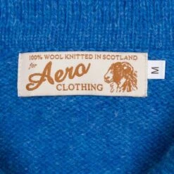 1920's Eton Collared Sports Sweater: Dusty Blue -Aero Leathers 1920 s eton collared sports sweater dusty blue 4