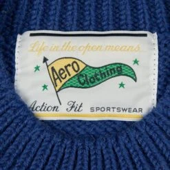 1920s US Collegiate Sports Sweater: Blue -Aero Leathers 1920s us collegiate sports sweater blue 3
