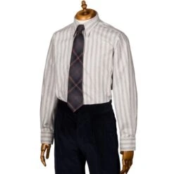 Aero CC41 Heavy Cotton Spearpoint Collar Shirt: Grey Stripe -Aero Leathers aero cc41 heavy cotton spearpoint collar shirt grey stripe 3