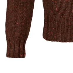 Cashmere & Merino 'Cairngorm' Ski Sweater: Mahogany -Aero Leathers cashmere merino cairngorm ski sweater mahogany 2