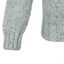 Cashmere & Merino 'Cairngorm' Ski Sweater: Pale Grey -Aero Leathers cashmere merino cairngorm ski sweater pale grey 2