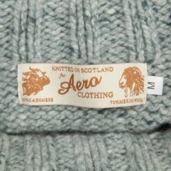 Cashmere & Merino 'Cairngorm' Ski Sweater: Pale Grey -Aero Leathers cashmere merino cairngorm ski sweater pale grey 4