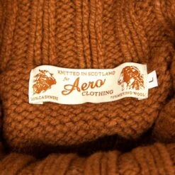 Cashmere & Merino 'Cairngorm' Ski Sweater: Rust -Aero Leathers cashmere merino cairngorm ski sweater rust 4