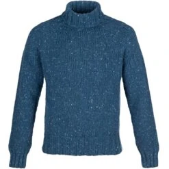 Cashmere & Merino 'Cairngorm' Ski Sweater: Steel Blue