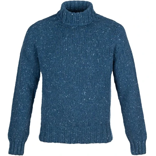 Cashmere & Merino 'Cairngorm' Ski Sweater: Steel Blue 1 Cashmere & Merino 'Cairngorm' Ski Sweater: Steel Blue