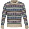Classic 1940's Long Sleeve Crew Neck Fair Isle: Hebridean Sky