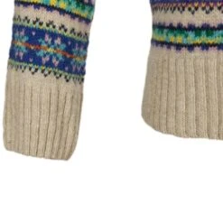 Classic 1940's Long Sleeve Crew Neck Fair Isle: Hebridean Sky -Aero Leathers classic 1940 s long sleeve crew neck fair isle hebridean sky 2