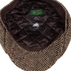 END OF LINE/CLEARANCE 55cm Donegal Tweed Eight Panel Bakers Boy Cap: Thick Flecked Herringbone -Aero Leathers end of line clearance 55cm donegal tweed eight panel bakers boy cap thick flecked herringbone 2