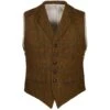 END OF LINE/CLEARANCE Harris Tweed Waistcoat: Autumn Window Pane (SIZE L)