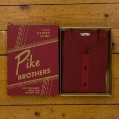 END OF LINE/CLEARANCE Pike Brothers 1927 Henley Shirt: Red (Size S)