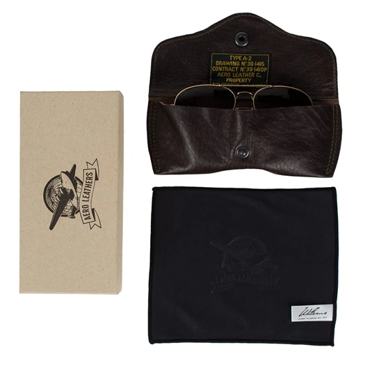 END OF LINE/CLEARANCE Willems X Aero Leather A-2 Sunglasses: Graphite Black 3 END OF LINE/CLEARANCE Willems X Aero Leather A-2 Sunglasses: Graphite Black - Image 3