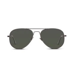 END OF LINE/CLEARANCE Willems X Aero Leather A-2 Sunglasses: Graphite Black