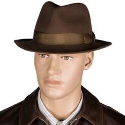 Aero Leathers -Aero Leathers felt trilby hat brown 1