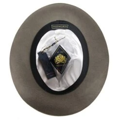 Felt Trilby Hat: Grey -Aero Leathers felt trilby hat grey 2