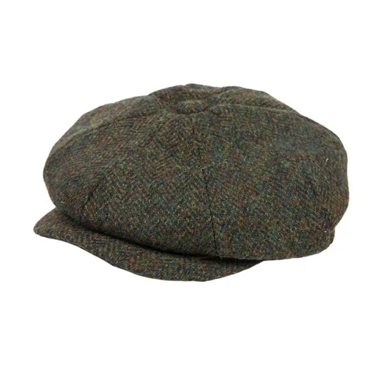 Harris Tweed Eight Panel Bakers Boy Cap: Loch Lomond 1 Harris Tweed Eight Panel Bakers Boy Cap: Loch Lomond