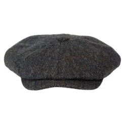 Aero Leathers -Aero Leathers harris tweed eight panel bakers boy cap north sea herringbone 1