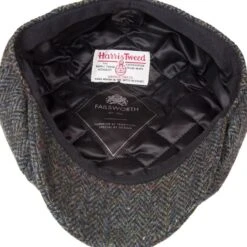 Harris Tweed Eight Panel Bakers Boy Cap: North Sea Herringbone -Aero Leathers harris tweed eight panel bakers boy cap north sea herringbone 3