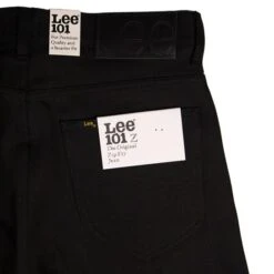 Lee 101z Jeans: Dry 14oz (Black) -Aero Leathers lee 101z jeans dry 14oz black 3
