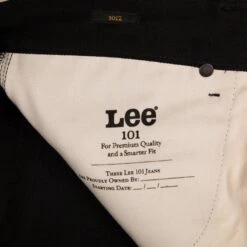 Lee 101z Jeans: Dry 14oz (Black) -Aero Leathers lee 101z jeans dry 14oz black 6