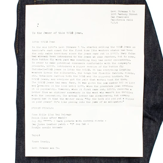 Levi's® 501ZXX® 1954 - RIGID (Deadstock US Made Cone Mills Denim) 6 Levi's® 501ZXX® 1954 - RIGID (Deadstock US Made Cone Mills Denim) - Image 6