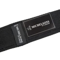 Michelsons Of London Silk Knitted Tie - Black With White Spots -Aero Leathers michelsons of london silk knitted tie black with white spots 2
