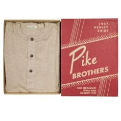 Pike Brothers 1927 Henley Shirt: Oatmeal -Aero Leathers pike brothers 1927 henley shirt oatmeal 5