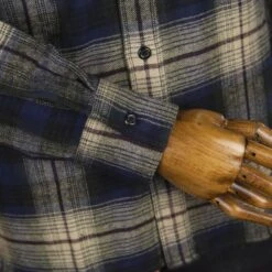 Pike Brothers 1937 Roamer Shirt Blue/Beige Check -Aero Leathers pike brothers 1937 roamer shirt blue beige check 6