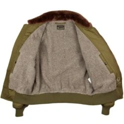 Pike Brothers Type B-15 Flight Jacket: Olive -Aero Leathers pike brothers type b 15 flight jacket olive 6