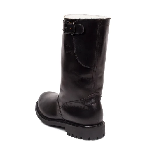 Shearling Lined Border Patrol Motorcycle Boots: Black 3 Shearling Lined Border Patrol Motorcycle Boots: Black - Image 3