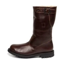 Shearling Lined Border Patrol Motorcycle Boots: Brown -Aero Leathers shearling lined border patrol motorcycle boots brown 3