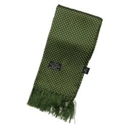 Tootal Polka Dot Silk Scarf: Green