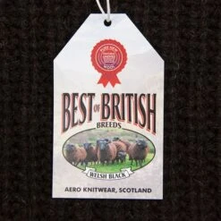 "Trawlerman" Crew Neck Sweater: The Black Welsh -Aero Leathers trawlerman crew neck sweater the black welsh 5