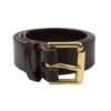 Vegetable Tanned Heavy Duty Belt: Brown/Brass