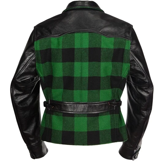 Wool And Leather Half Belt - Buffalo Check 2 Wool And Leather Half Belt - Buffalo Check - Image 2